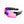 Sunglasses with pink reflective lenses on a white background